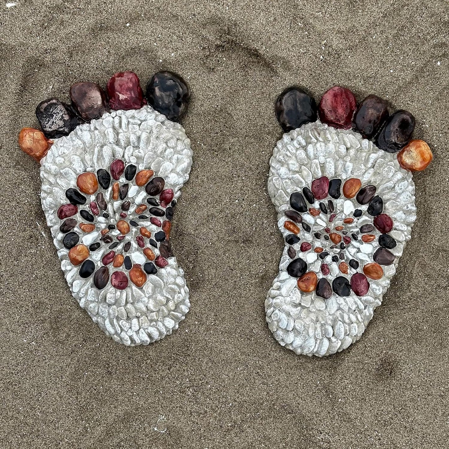 Outdooor Stepping Stones - Decorative Garden Stones for Patio, Deck, Garden or Sidewalk Faux Cobblestone Stepping Stones (Set of 2#B