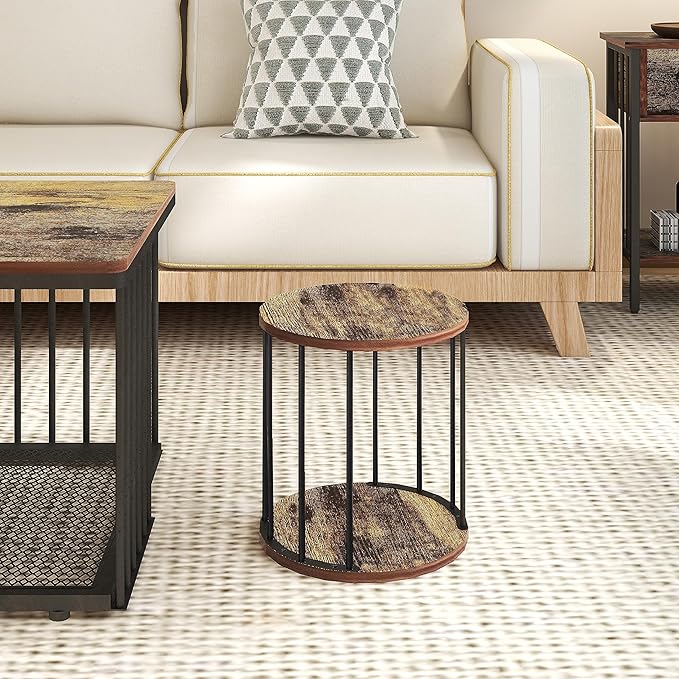 HDANI Small Round Wooden Step Stool for Kids Adults, 300lbs Load Capacity Garden Stool, Non-Slip Small Stool for Plant Stand, Kitchen, Bathroom and Bedroom,Brown